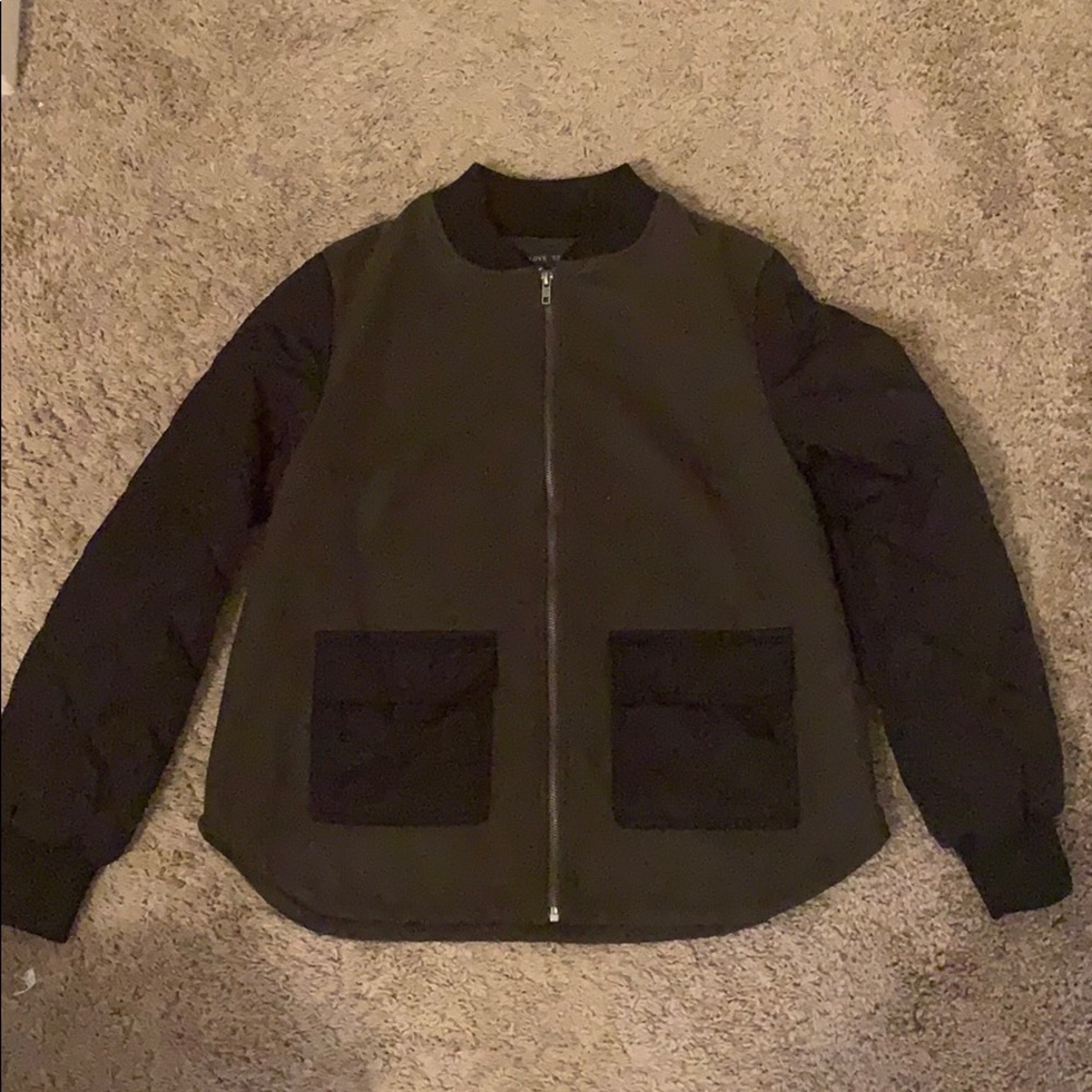 army green quilted jacket